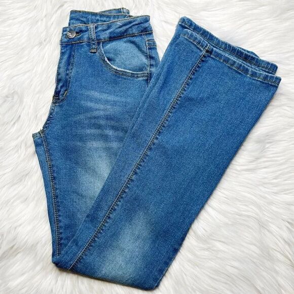 SHEIN Flare Jeans Medium Wash Size XS - Picture 1 of 3